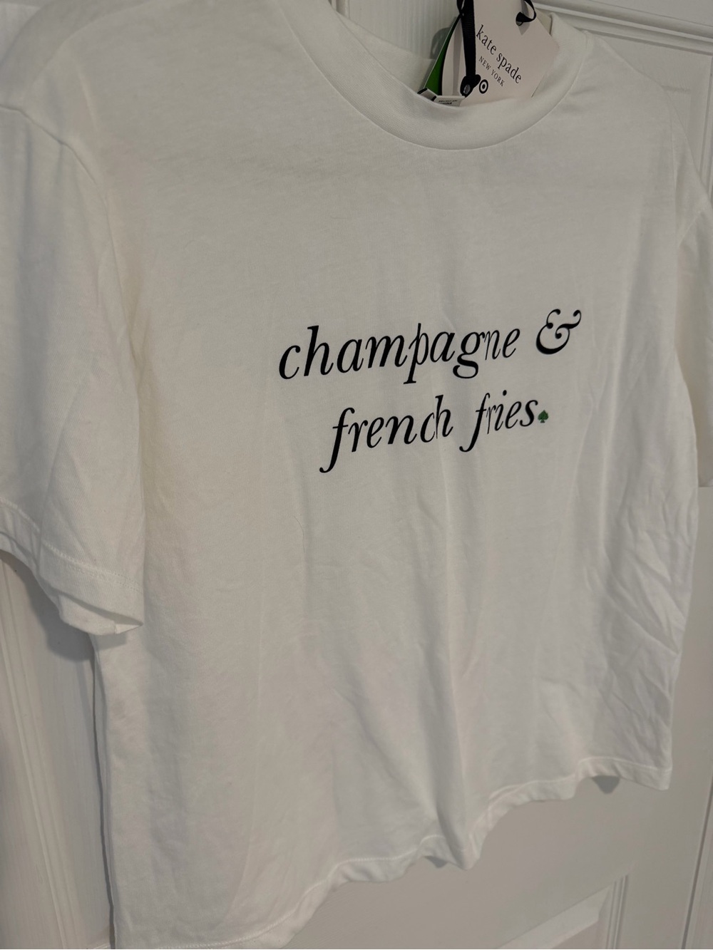 kate spade White Graphic Tee with Black Script